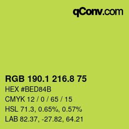カラーコード: RGB 190.1 216.8 75 | qconv.com