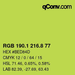 カラーコード: RGB 190.1 216.8 77 | qconv.com