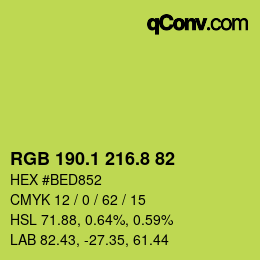 カラーコード: RGB 190.1 216.8 82 | qconv.com