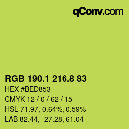 カラーコード: RGB 190.1 216.8 83 | qconv.com