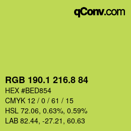 カラーコード: RGB 190.1 216.8 84 | qconv.com