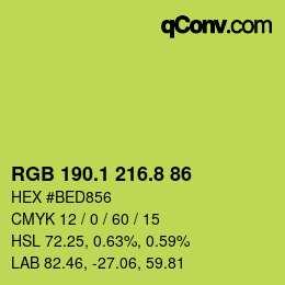 カラーコード: RGB 190.1 216.8 86 | qconv.com