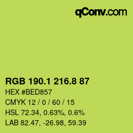 カラーコード: RGB 190.1 216.8 87 | qconv.com