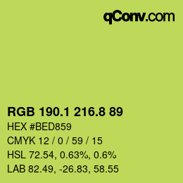カラーコード: RGB 190.1 216.8 89 | qconv.com
