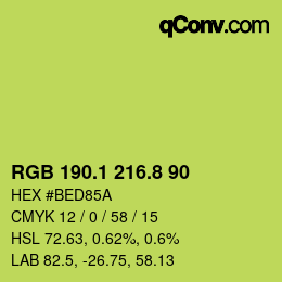 カラーコード: RGB 190.1 216.8 90 | qconv.com