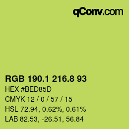 カラーコード: RGB 190.1 216.8 93 | qconv.com