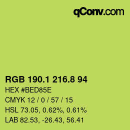 カラーコード: RGB 190.1 216.8 94 | qconv.com