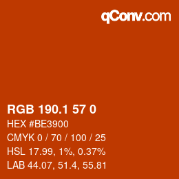 カラーコード: RGB 190.1 57 0 | qconv.com