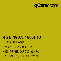 カラーコード: RGB 190.3 180.4 13 | qconv.com