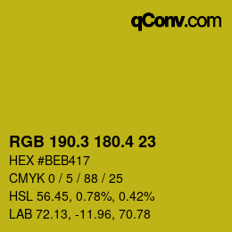 カラーコード: RGB 190.3 180.4 23 | qconv.com