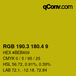 カラーコード: RGB 190.3 180.4 9 | qconv.com