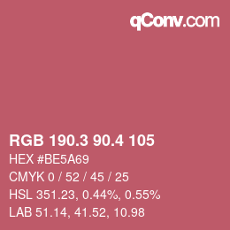 カラーコード: RGB 190.3 90.4 105 | qconv.com