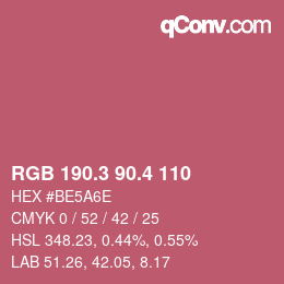 カラーコード: RGB 190.3 90.4 110 | qconv.com