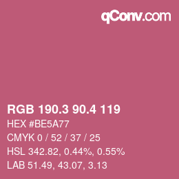 カラーコード: RGB 190.3 90.4 119 | qconv.com