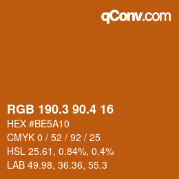 カラーコード: RGB 190.3 90.4 16 | qconv.com