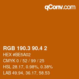 カラーコード: RGB 190.3 90.4 2 | qconv.com