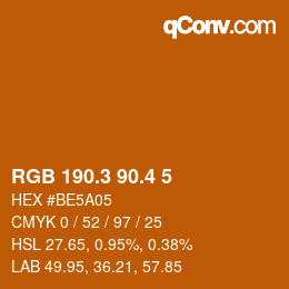 カラーコード: RGB 190.3 90.4 5 | qconv.com