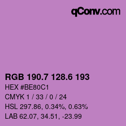 カラーコード: RGB 190.7 128.6 193 | qconv.com