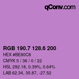 カラーコード: RGB 190.7 128.6 200 | qconv.com