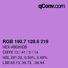 カラーコード: RGB 190.7 128.6 219 | qconv.com