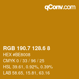 カラーコード: RGB 190.7 128.6 8 | qconv.com
