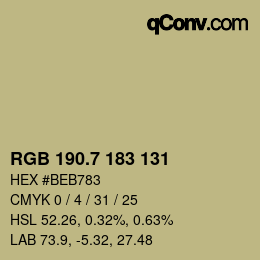 カラーコード: RGB 190.7 183 131 | qconv.com