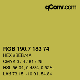 カラーコード: RGB 190.7 183 74 | qconv.com