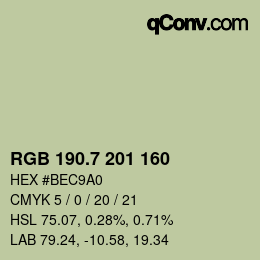 カラーコード: RGB 190.7 201 160 | qconv.com