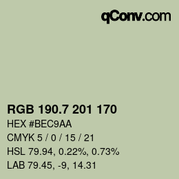 カラーコード: RGB 190.7 201 170 | qconv.com