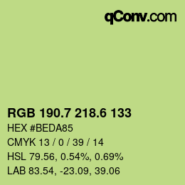 カラーコード: RGB 190.7 218.6 133 | qconv.com