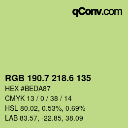 カラーコード: RGB 190.7 218.6 135 | qconv.com