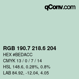 カラーコード: RGB 190.7 218.6 204 | qconv.com