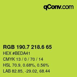 カラーコード: RGB 190.7 218.6 65 | qconv.com