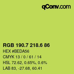 カラーコード: RGB 190.7 218.6 86 | qconv.com