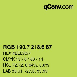 カラーコード: RGB 190.7 218.6 87 | qconv.com