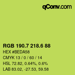 カラーコード: RGB 190.7 218.6 88 | qconv.com