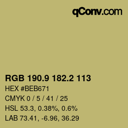 Color code: RGB 190.9 182.2 113 | qconv.com