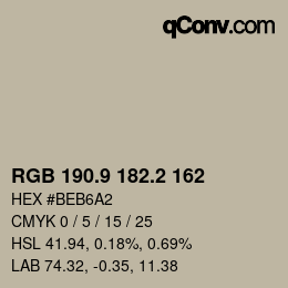 Color code: RGB 190.9 182.2 162 | qconv.com
