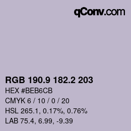 Color code: RGB 190.9 182.2 203 | qconv.com