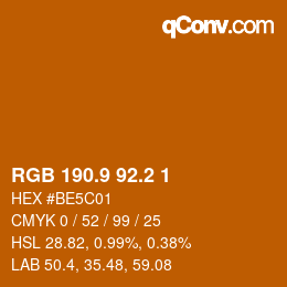 カラーコード: RGB 190.9 92.2 1 | qconv.com