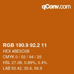 カラーコード: RGB 190.9 92.2 11 | qconv.com
