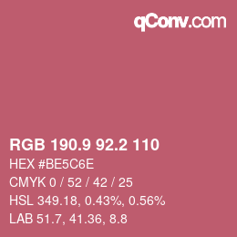 Color code: RGB 190.9 92.2 110 | qconv.com