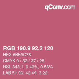 Color code: RGB 190.9 92.2 120 | qconv.com
