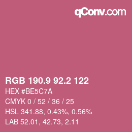 カラーコード: RGB 190.9 92.2 122 | qconv.com