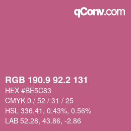 カラーコード: RGB 190.9 92.2 131 | qconv.com