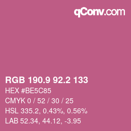 カラーコード: RGB 190.9 92.2 133 | qconv.com