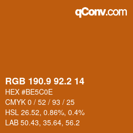 Color code: RGB 190.9 92.2 14 | qconv.com