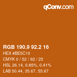カラーコード: RGB 190.9 92.2 16 | qconv.com