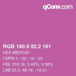 カラーコード: RGB 190.9 92.2 161 | qconv.com