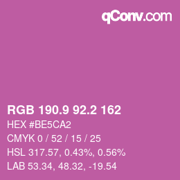 カラーコード: RGB 190.9 92.2 162 | qconv.com